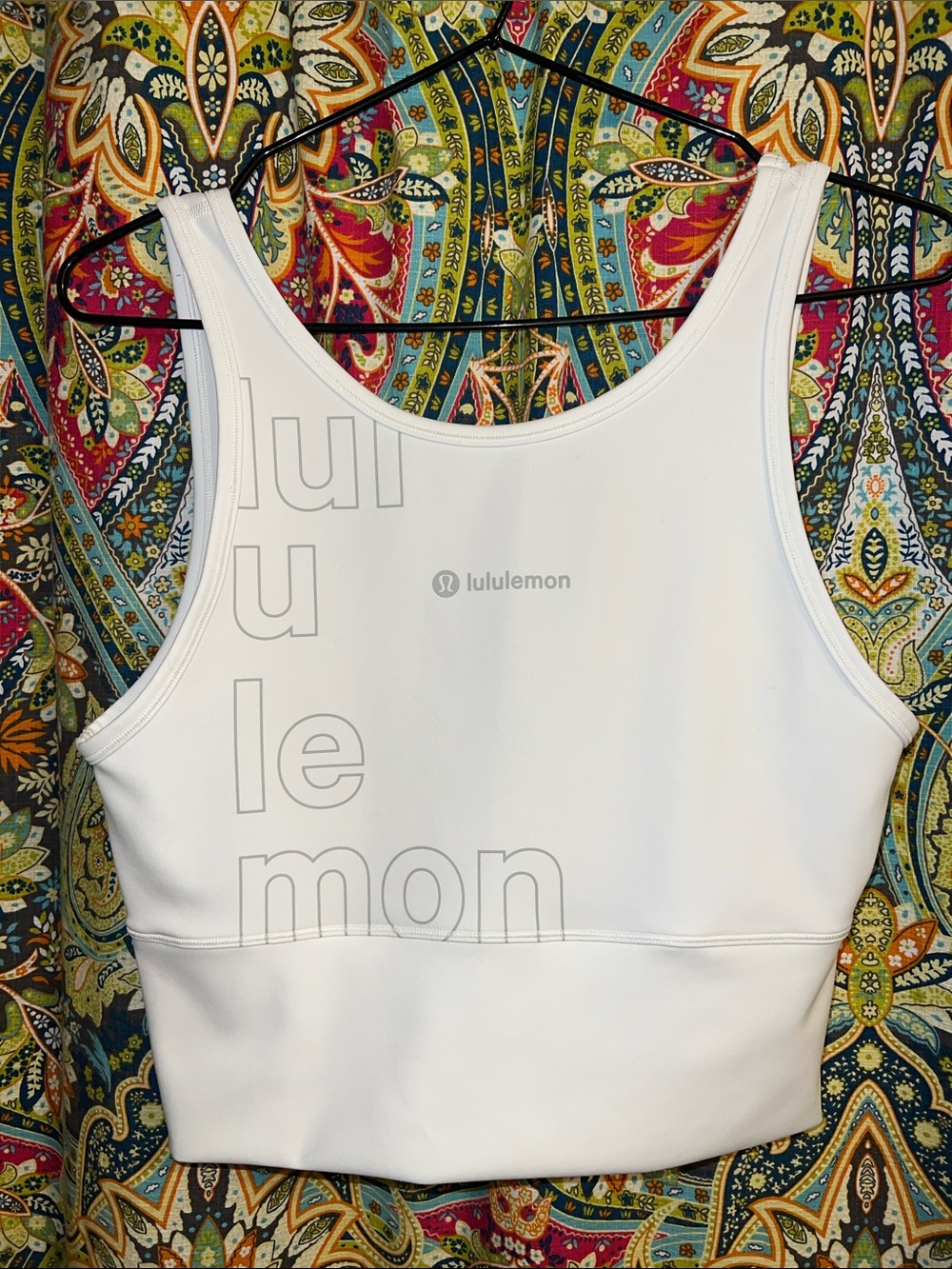 Lululemon Power Pivot Everlux Tank Top Motif Reversible White Logo 8 fit S M?